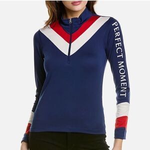 PERFECT MOMENT Chevron Stripe Jersey Base-Top (Size XL)